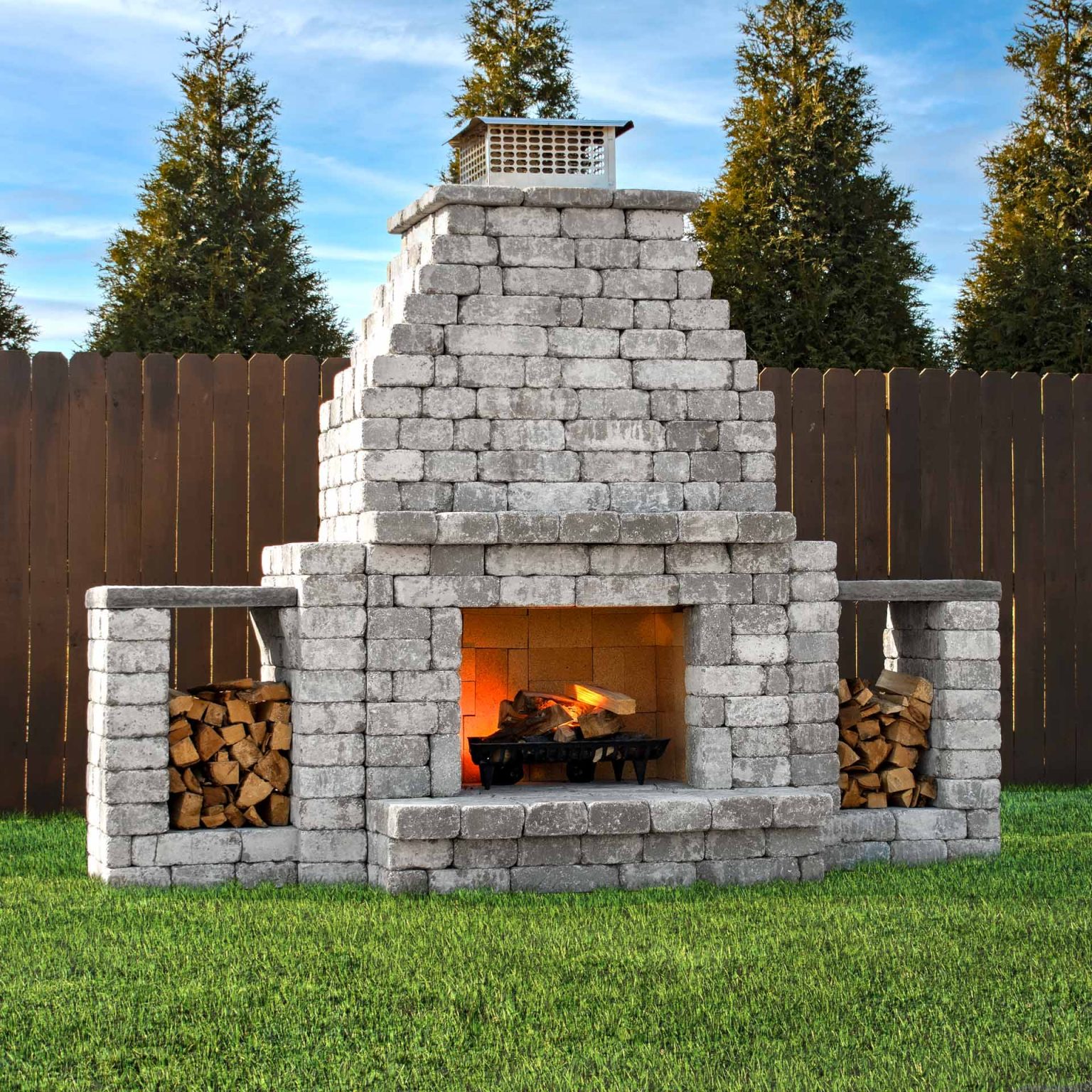 Bremley Outdoor Fireplace Kit | Standard Masonry Fireplace