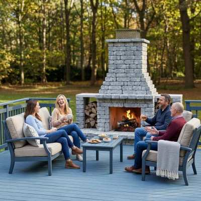 Bellrise patio fireplace kit for decks