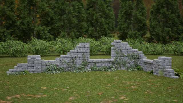 Garden Folly Architectural Ruins Corner Wall Kit.
