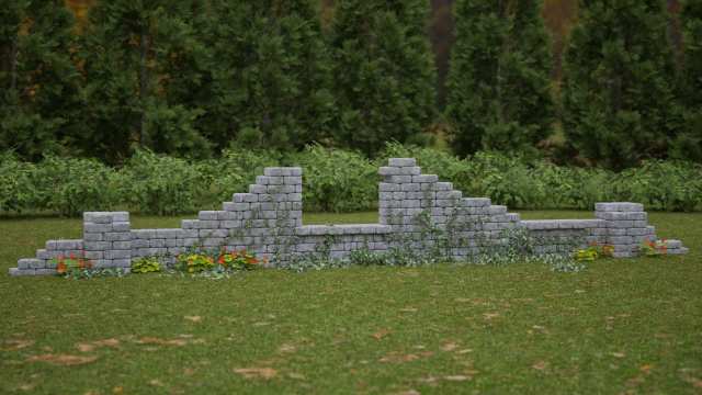 Garden Folly Architectural Ruins, straight Room kit.