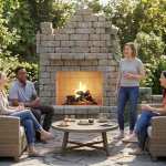 Garden Ruins Fireplace Wall