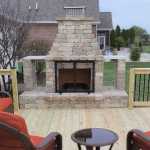 Customer image of an amazingly built raised fireplace for deck