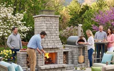 Ashford fireplace with connected pizza oven