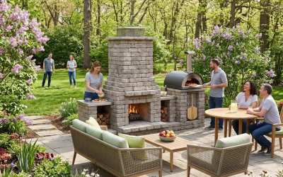 small pizza oven with fireplace