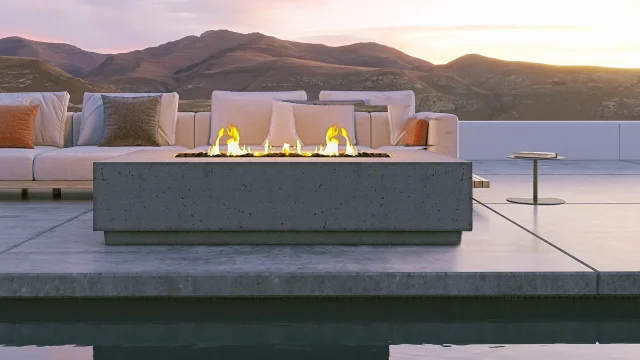Sanctuary 76 Fire Table by Pool