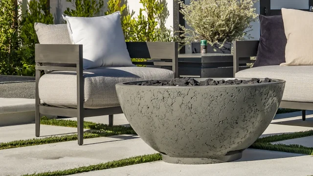 Contemporary fire bowls make your patio look clean and modern