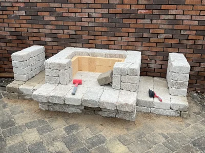 Beginning stages of the Ashford Fireplace Kit firebox.