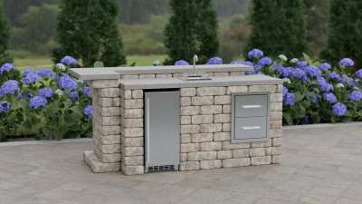 L shaped corner bar for your outdoor kitchen.