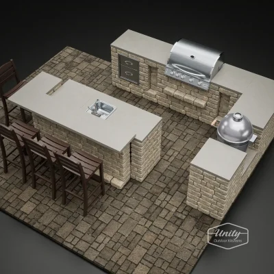 Cornerstones Unity series of predesigned modular outdoor kitchens is affordable and easy to build.