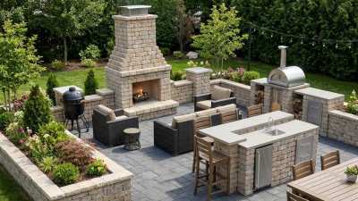 Outdoor living with dining room, living room, and kitchen