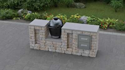 Unity K Plus Outdoor Masonry Kitchen Module Overhead View