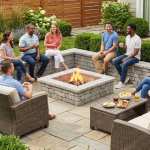 Radford Premium Corner Seat Wall and Square Fire Pit
