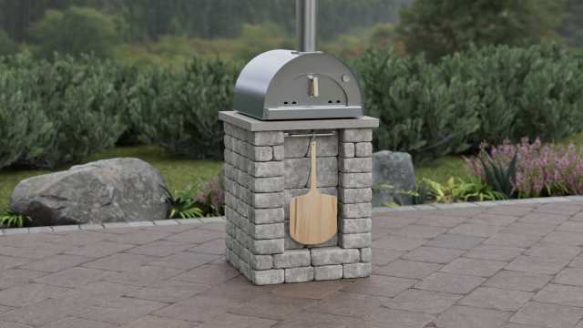 Stone Pizza Oven stand add-on for Cornerstone Outdoor Kitchens.