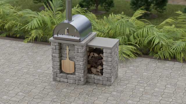 Pizza oven addition for outdoor kitchens.