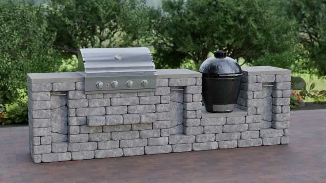 Unity C affordable combo kitchen module for outdoor kitchens and grill islands