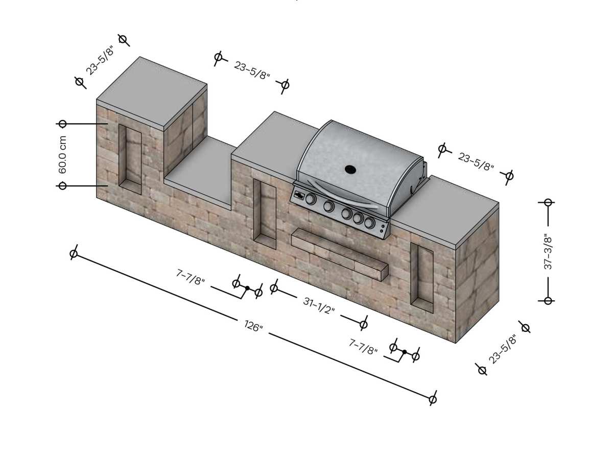 Unity Module Dimensions Unity C Gas & Kamado Grill Island Module | Modular Outdoor Kitchen