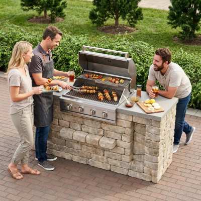 Unity GX grill Island Kit with 32
