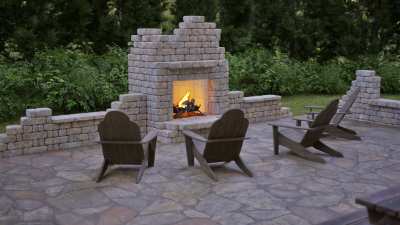 New and improved. Outdoor Fireplace Ruins adds rustic charm and a conversational centerpiece to your outdoor gatherings.