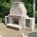 Customer outdoor fireplace build.