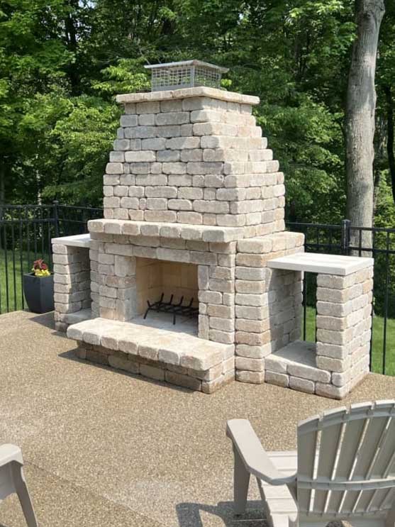 Customer outdoor fireplace build.