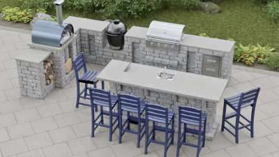 outdoor kitchen made from unity smart modules