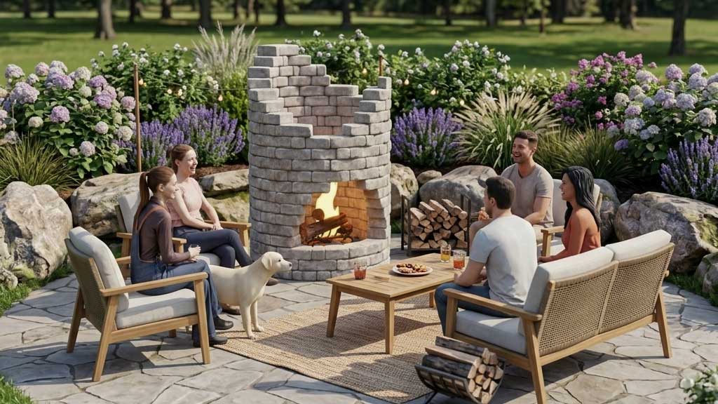 Fire Spire fire pit area