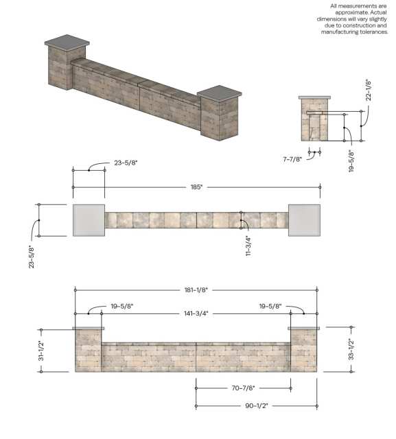 Grange 12' Seat Wall (straight) Dimension- Imperial