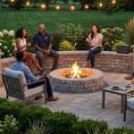 Sternbridge Wide Curved Fire Pit Seat Wall