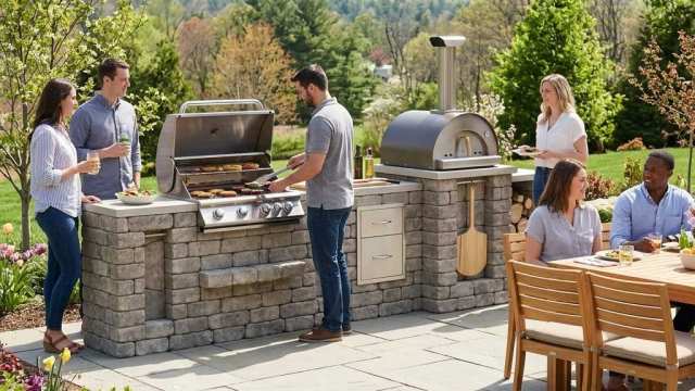 Small modular outdoor kitchen layouts